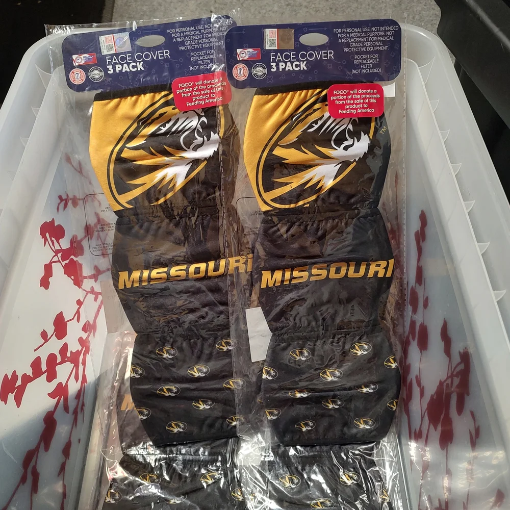 Missouri Tigers Men's Face Mask Trio - Black and Gold